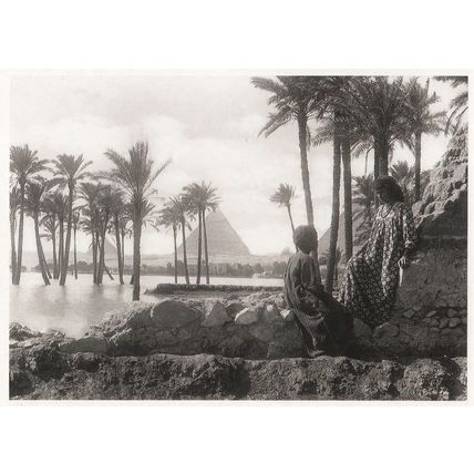 Rudolf Lenhert La Crue Egyptian Romance By Pyramid Photo Postcard