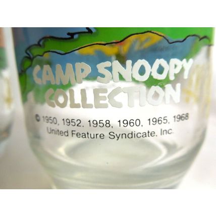 Lot of 2 McDonald's Peanuts Camp Snoopy Collection Glasses Vintage