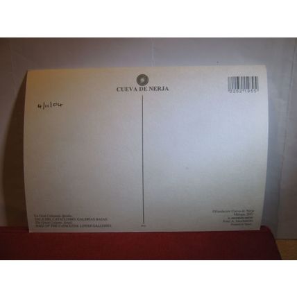 THE CAVES OF NERJA, MALAGA, SPAIN unused postcard dated 2004 #