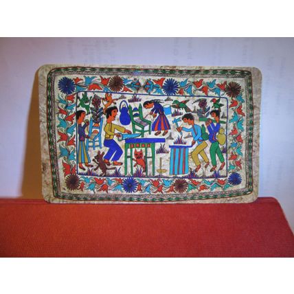PRIMITIVE PAINTING, Mexico vintage used postcard #