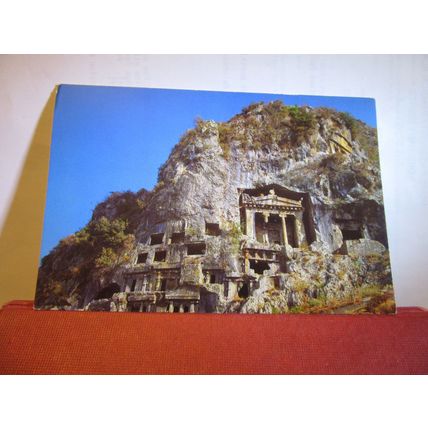 TOMB, LYCIA, FETHIYE, Turkey used postcard 1990 stamp #