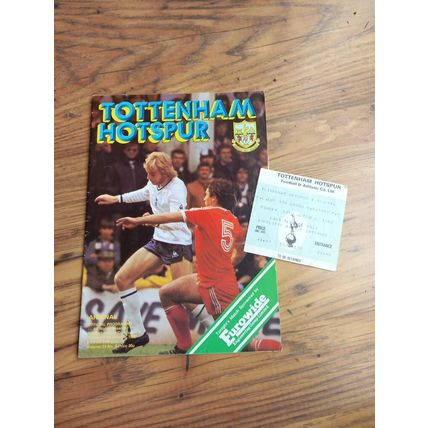 1980/81 League Cup 4th Round Programme & Ticket - Tottenham / Spurs v Arsenal