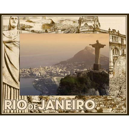 Rio De Janeiro Brazil Laser Engraved Wood Picture Frame Landscape (8 x 10)
