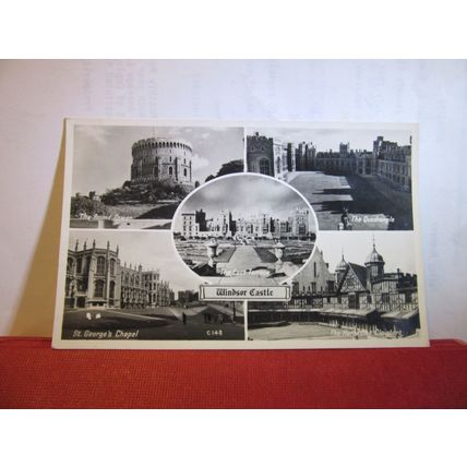 multiview, WINDSOR CASTLE, BERKSHIRE unused postcard RP 1950s =