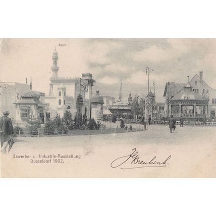 Dusseldorf Germany 1902 Industry Exhibition Artist Signed Postcard