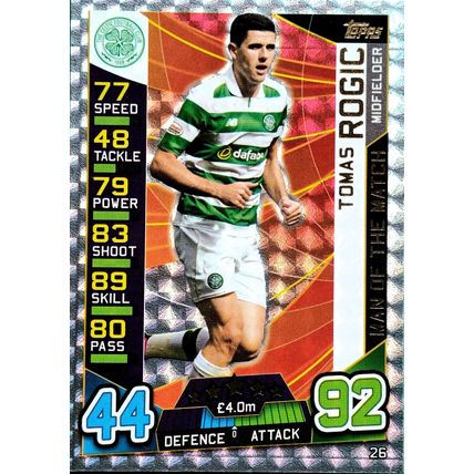 2016-17 Topps Match Attax SPFL Tomas Rogic Man Of The Match #26