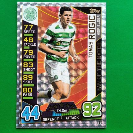 2016-17 Topps Match Attax SPFL Tomas Rogic Man Of The Match #26