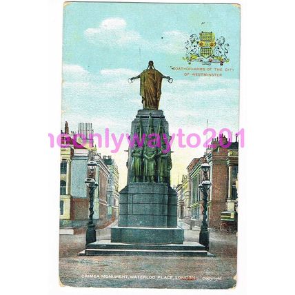 Crimea Monument, Waterloo Place, London, 1900s, Postcard