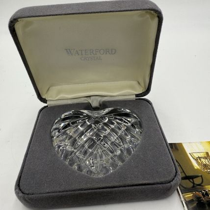 Waterford Crystal Heart Heart Hand Cooler Sculpture Paperweight Office Decor Box