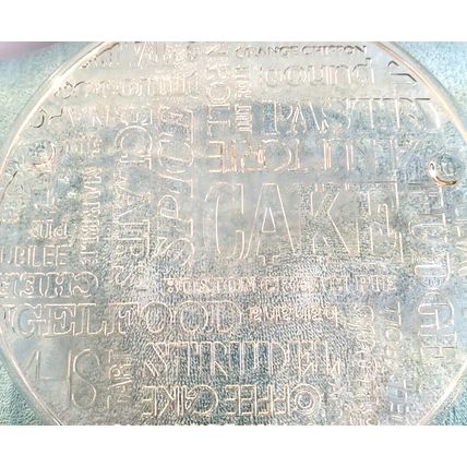 Vintage Crystal Clear Cake Platter Pastry Platter Dessert Embossed Text Plate