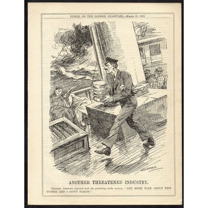ANOTHER THREATENED INDUSTRY 1919 Leonard Raven-Hill PUNCH CARTOON PAGE