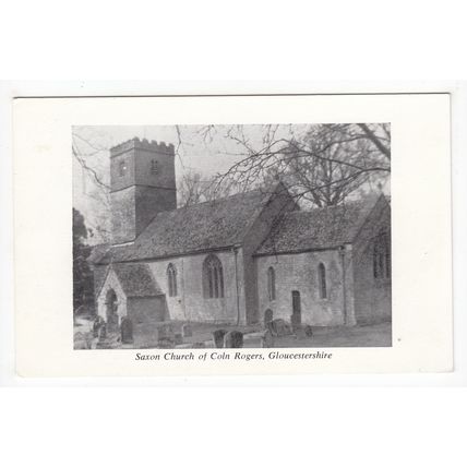 St Andrew's Saxon Church Coln Rogers Plain Back Postcard Gloucestershire