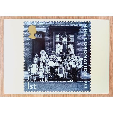 POSTCARD: CORONATION, 1953 - CHILDREN AT STREET PARTY: 2003