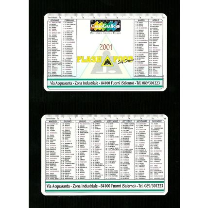 Calendarietto Pubblicitario 2001 - Flash Food ( Salerno )