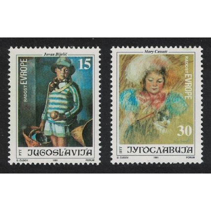 Yugoslavia Paintings 23rd Joy of Europe Meeting 2v 1991 MNH SG#2749-2750