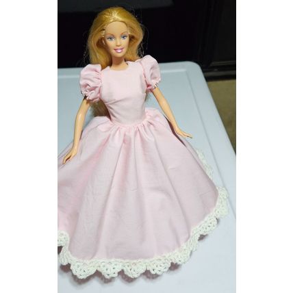 Handmade Long Pink Princess Gown for Modern Barbie