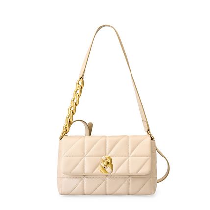 Genuine Leather Women Shoulder Bag Vintage Crossbody Purse Handbag Cream