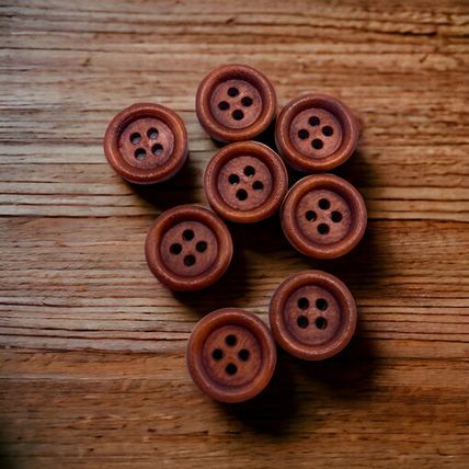 10mm To 20mm Red Brown wooden button Round 4-holes Sewing clothes crafts