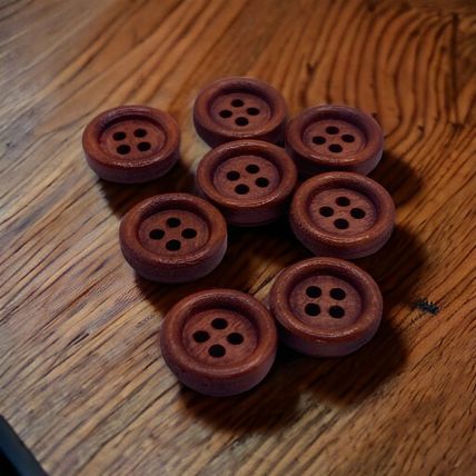 10mm To 20mm Red Brown wooden button Round 4-holes Sewing clothes crafts