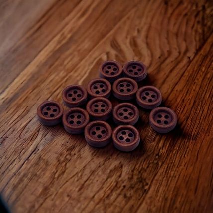 10mm To 20mm Red Brown wooden button Round 4-holes Sewing clothes crafts