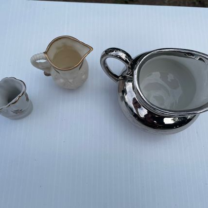 Miniature Pitcher Set Porcelain Multi-Color Unbranded Pcs & 1 Royal Worcester Pc