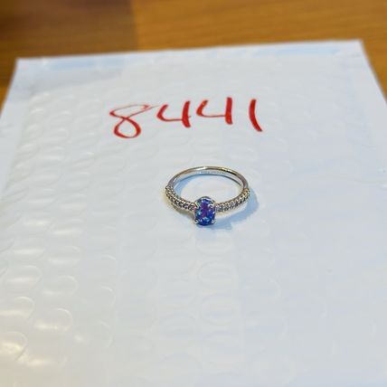 Bomb Party Sz7 BP Ring Jewelry RBP Minimalist Petite Lilac Fire Opal Rhodium Pl