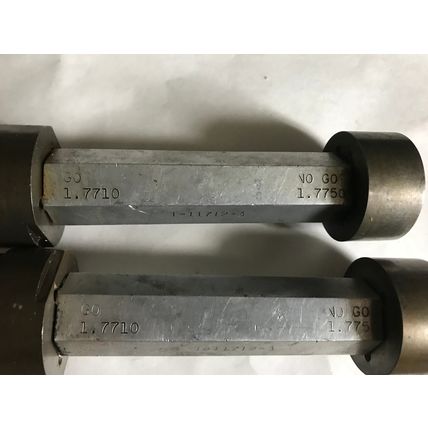 LOT 2 THE PIPE MACHINERY GO NO GO PLUG GAGE NOGO 1.7710 ,1.7750,AA