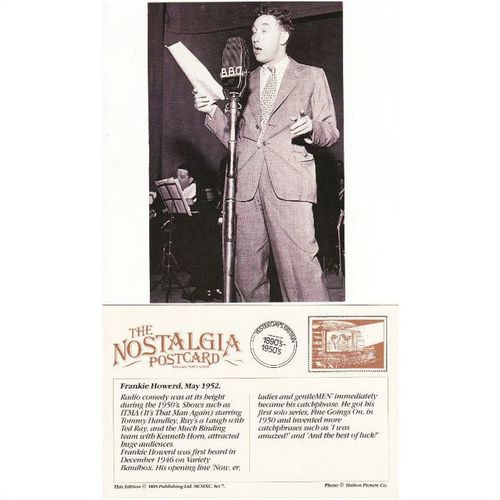Postcard Frankie Howerd 1952 Comedian Actor TV Radio Film - Nostalgia