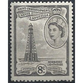 St Kitts-Nevis 1957 SG112b 8c Grey-Black Mounted Mint ...
