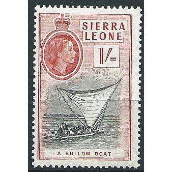 Sierra Leone 1956 SG217 1/- Black & Scarlet Mounted Mint .. ..