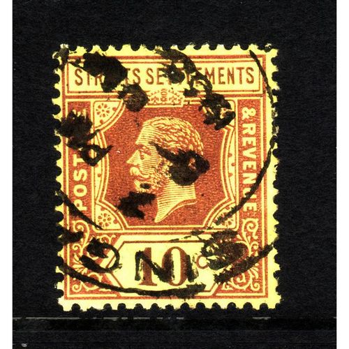MALAYA STRAITS SETTLEMENTS 1932 SG 231b 10c PURPLE / PALE YELLOW FINE USED