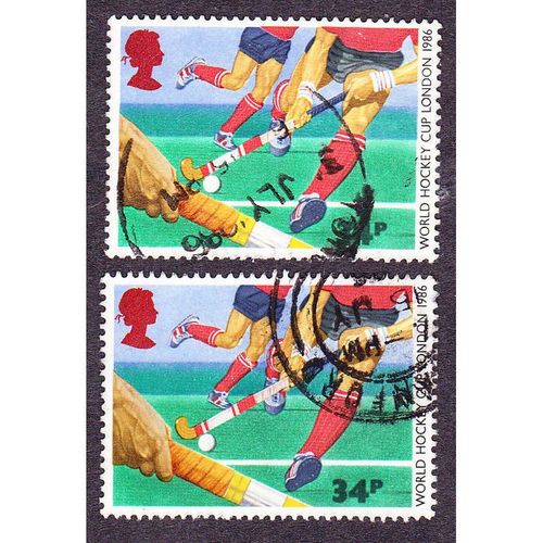 1986 World Mens Hockey Cup, London , 34p Value. Fine used