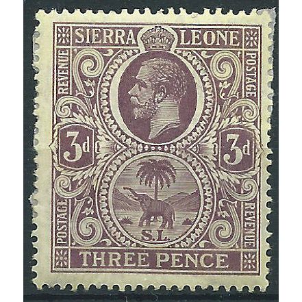 Sierra Leone 1921 SG116ba 3d Purple/Yellow on Pale Yellow Mounted Mint . ...