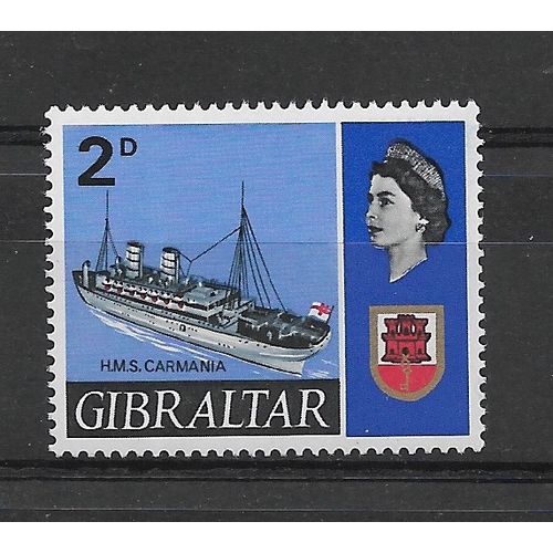 Gibraltar.SG202 2d H.M.S. Carmania (merchant cruiser).Unmounted Mint.June19