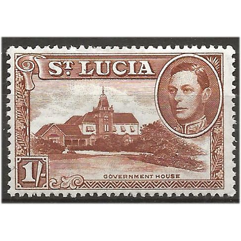 St Lucia 1948 SG135 1/- Brown Mounted Mint .. ..