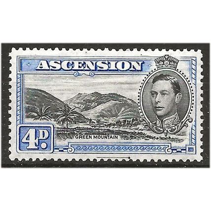 Ascension 1944 SG42d 4d Black & Ultramarine Perf 13 Mounted Mint . .. .