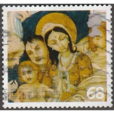 2005 Christmas Madonna & Child Paintings 68p From India Fine Used
