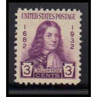 724 3c William Penn Fine Plus MNH O3591
