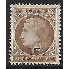 Mi 688: 2 Fr. 50 brown Definitive Stamp: Ceres