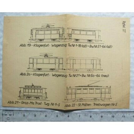 Vintage illustration: Tafel V & VI, Klagenfurt Graz Linz Innsbruck Wagenzug x 6