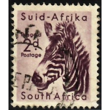 South Africa, 1954 2d Zebra, SG 154 (Scott #203), used