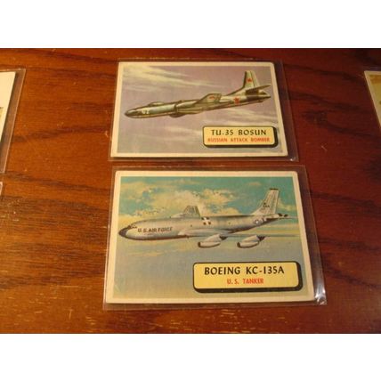 1957 Topps, PLANES, Blue Backs, 8-Cards