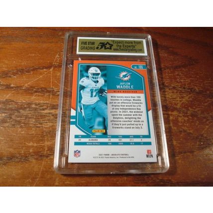 2021 Panini Absolute, Graded Gem Mint 10, JAYLEN WADDLE Rc, Dolphins