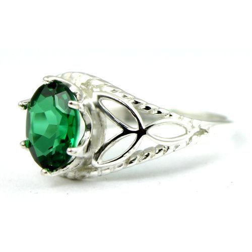 Russian Nanocrystal Emerald, 925 Sterling Silver Ring, SR137