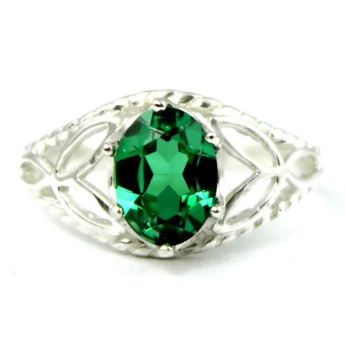 Russian Nanocrystal Emerald, 925 Sterling Silver Ring, SR137