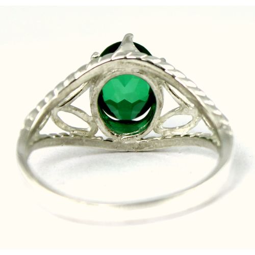 Russian Nanocrystal Emerald, 925 Sterling Silver Ring, SR137