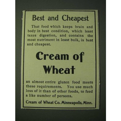 1900 Cream of Wheat Cereal Ad - Best and Cheapest