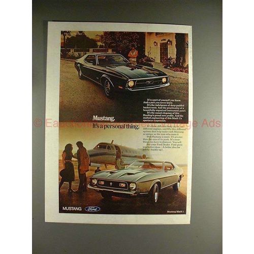 1971 Ford Mustang Mach 1 Car Ad - Its A Personal Thing!