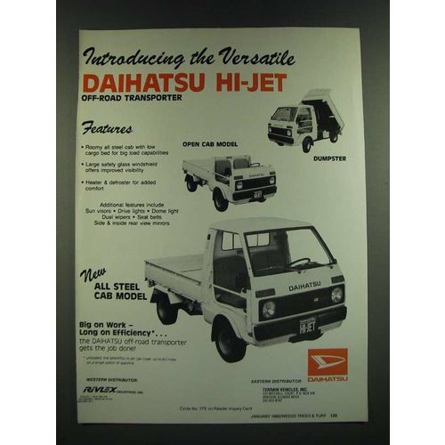 1986 Daihatsu Hi-Jet Ad - The Versatile Off-Road Transporter