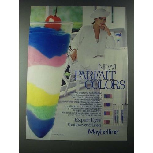 1987 Maybelline Expert Eyes Shadows and Liners Ad - Parfait Colors